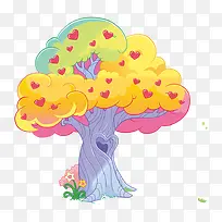 卡通手绘小清新插画装饰彩色的树-空若网 卡通手绘小清新插画装饰彩色的树-空若网
