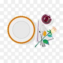 矢量卡通精美餐具摆盘-空若网 矢量卡通精美餐具摆盘-空若网