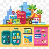 矢量度假装备插画矢量素材-空若网 矢量度假装备插画矢量素材-空若网
