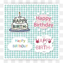 生日蛋糕贺卡矢量素材-空若网 生日蛋糕贺卡矢量素材-空若网