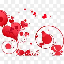 矢量红色爱心曲线装饰-空若网 矢量红色爱心曲线装饰-空若网