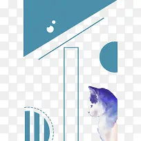 蓝色几何线条边框装饰-空若网 蓝色几何线条边框装饰-空若网