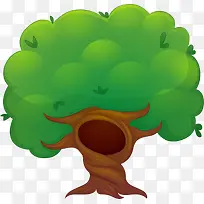 春天卡通绿色大树-空若网 春天卡通绿色大树-空若网