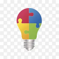 彩色创意电器拼图灯泡装饰图案-空若网 彩色创意电器拼图灯泡装饰图案-空若网