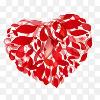手绘红色花瓣组成爱心图案-空若网 手绘红色花瓣组成爱心图案-空若网