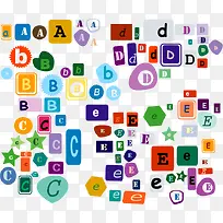 可爱形状装饰26个英文字母矢量-空若网 可爱形状装饰26个英文字母矢量-空若网