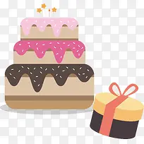 三层蛋糕礼物卡通蛋糕生日素材-空若网 三层蛋糕礼物卡通蛋糕生日素材-空若网