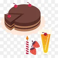 巧克力蛋糕草莓饮料卡通蛋糕生日-空若网 巧克力蛋糕草莓饮料卡通蛋糕生日-空若网