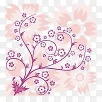 粉色花卉背景素材矢量-空若网 粉色花卉背景素材矢量-空若网