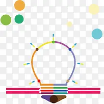 圆环 彩色 扁平化 灯泡造型 -空若网 圆环 彩色 扁平化 灯泡造型 -空若网