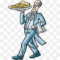 西式管家插画-空若网 西式管家插画-空若网