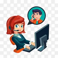 可爱电话客服女孩-空若网 可爱电话客服女孩-空若网