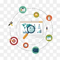 矢量数据图和放大镜-空若网 矢量数据图和放大镜-空若网