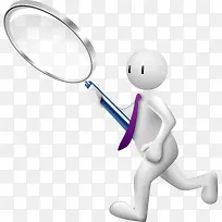 放大镜小人PNG矢量素材-空若网 放大镜小人PNG矢量素材-空若网
