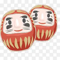 两只达摩PNG下载-空若网 两只达摩PNG下载-空若网