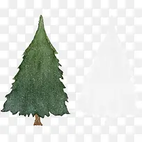 水彩杉树插画素材库-空若网 水彩杉树插画素材库-空若网