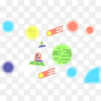 可爱太空外星人插画矢量素材-空若网 可爱太空外星人插画矢量素材-空若网