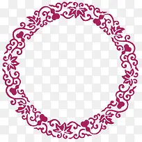 紫色花边圆形边框-空若网 紫色花边圆形边框-空若网