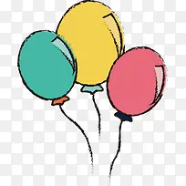 矢量手绘彩色气球-空若网 矢量手绘彩色气球-空若网