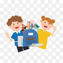 彩色扁平化文具元素-空若网 彩色扁平化文具元素-空若网