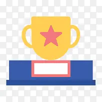 彩色扁平化荣誉奖杯元素-空若网 彩色扁平化荣誉奖杯元素-空若网