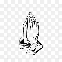 手绘祈祷的手特写素材-空若网 手绘祈祷的手特写素材-空若网