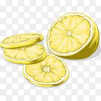切开的柠檬片矢量图-空若网 切开的柠檬片矢量图-空若网