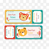 可爱动物门票素材-空若网 可爱动物门票素材-空若网