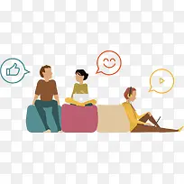 矢量图多彩讨论画面-空若网 矢量图多彩讨论画面-空若网