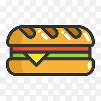 扁平化三明治PNG下载-空若网 扁平化三明治PNG下载-空若网