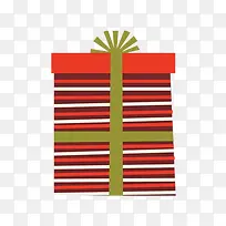 多彩条纹红色礼物盒-空若网 多彩条纹红色礼物盒-空若网