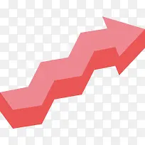 多彩创意红色多折立体箭头矢量素-空若网 多彩创意红色多折立体箭头矢量素-空若网