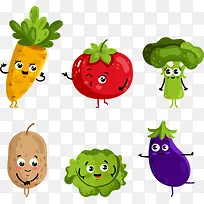 矢量创意表情蔬菜-空若网 矢量创意表情蔬菜-空若网