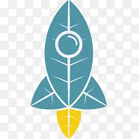 矢量树叶火箭创意素材-空若网 矢量树叶火箭创意素材-空若网