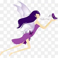 手绘卡通带翅膀的小精灵-空若网 手绘卡通带翅膀的小精灵-空若网