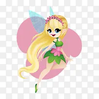 卡通手绘长发翅膀小仙女-空若网 卡通手绘长发翅膀小仙女-空若网