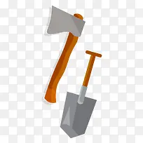 矢量斧子铁锹素材-空若网 矢量斧子铁锹素材-空若网
