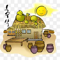 卡通草房子农舍-空若网 卡通草房子农舍-空若网