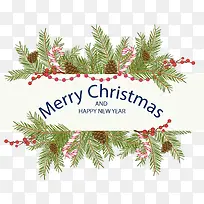 冬天松树枝圣诞节海报-空若网 冬天松树枝圣诞节海报-空若网