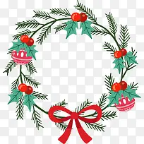 冬天松树枝的花环-空若网 冬天松树枝的花环-空若网