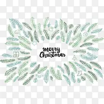 卡通绿色松树枝花纹-空若网 卡通绿色松树枝花纹-空若网