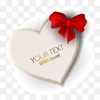 红色蝴蝶结丝带立体爱心矢量图-空若网 红色蝴蝶结丝带立体爱心矢量图-空若网