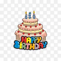 创意高清生日蛋糕手绘素材-空若网 创意高清生日蛋糕手绘素材-空若网