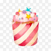 手绘水彩蛋糕插画-空若网 手绘水彩蛋糕插画-空若网