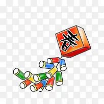 卡通彩绘春节鞭炮挂件素材-空若网 卡通彩绘春节鞭炮挂件素材-空若网