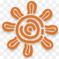 橙色卷曲的卡通太阳-空若网 橙色卷曲的卡通太阳-空若网