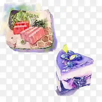 食物手绘组合图免抠素材-空若网 食物手绘组合图免抠素材-空若网