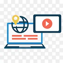 矢量扁平化笔记本电脑-空若网 矢量扁平化笔记本电脑-空若网