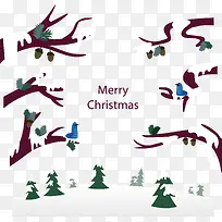 落雪的树枝圣诞海报-空若网 落雪的树枝圣诞海报-空若网