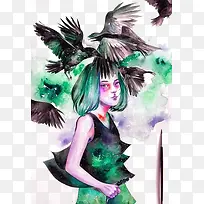 乌鸦和少女-空若网 乌鸦和少女-空若网